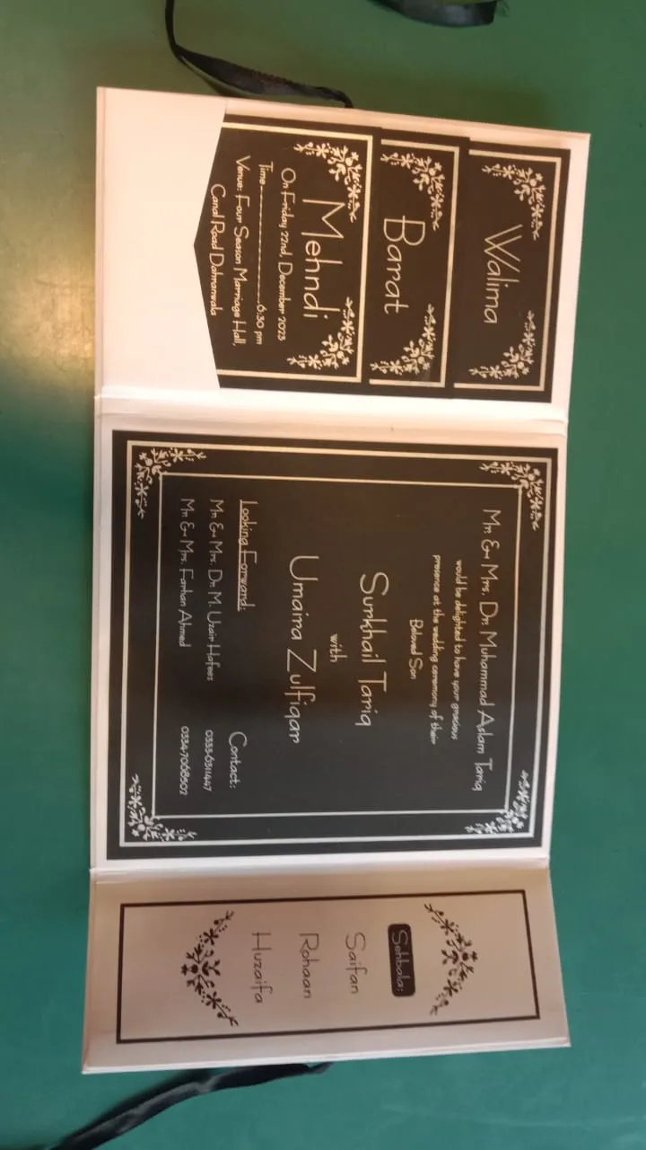 Black Wedding Card Invite