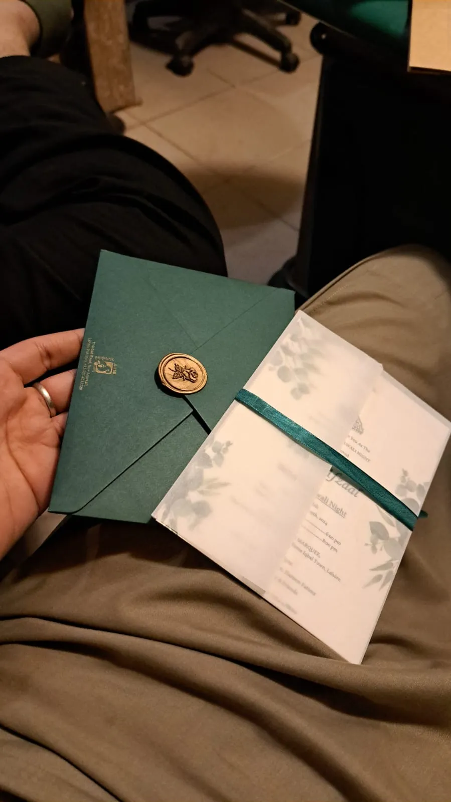Green Wedding Invite Folding