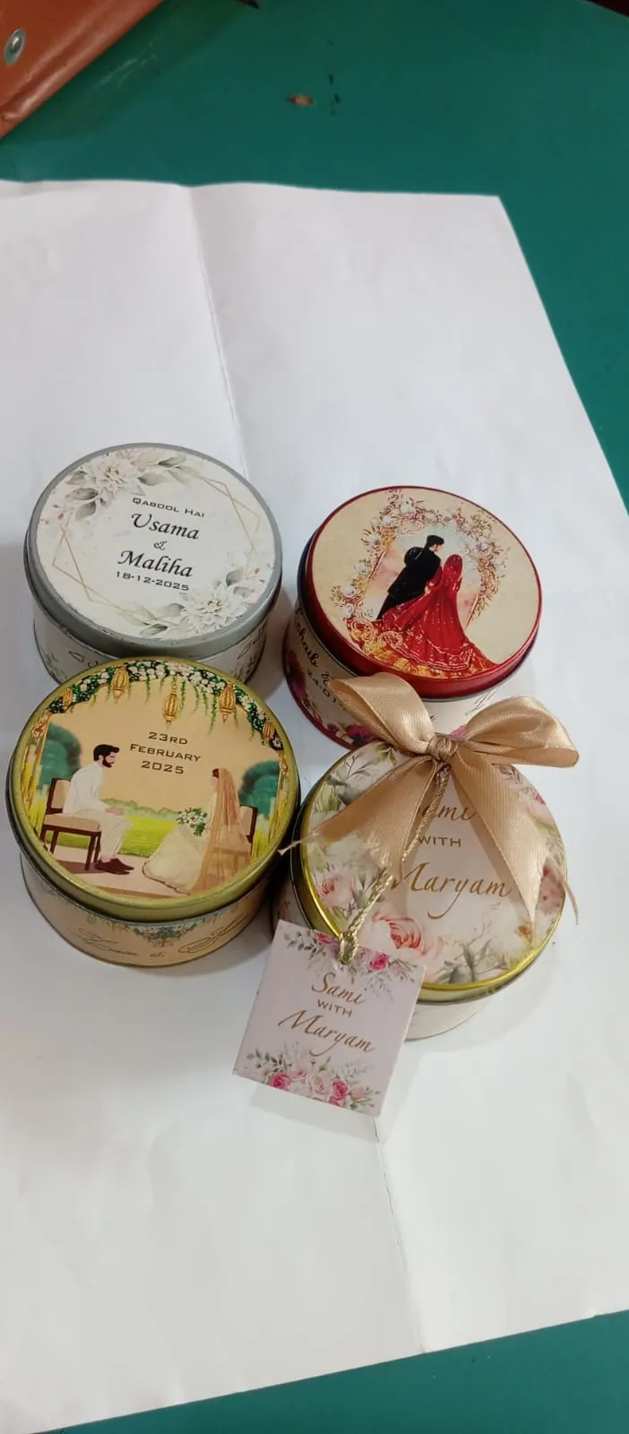 Small Round Tin Bid Box