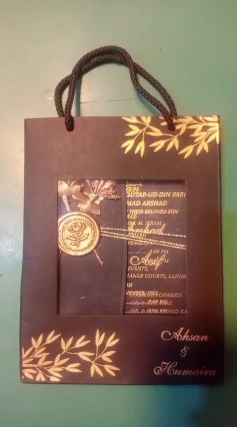 Shadi ka card - acrylic pouch detail