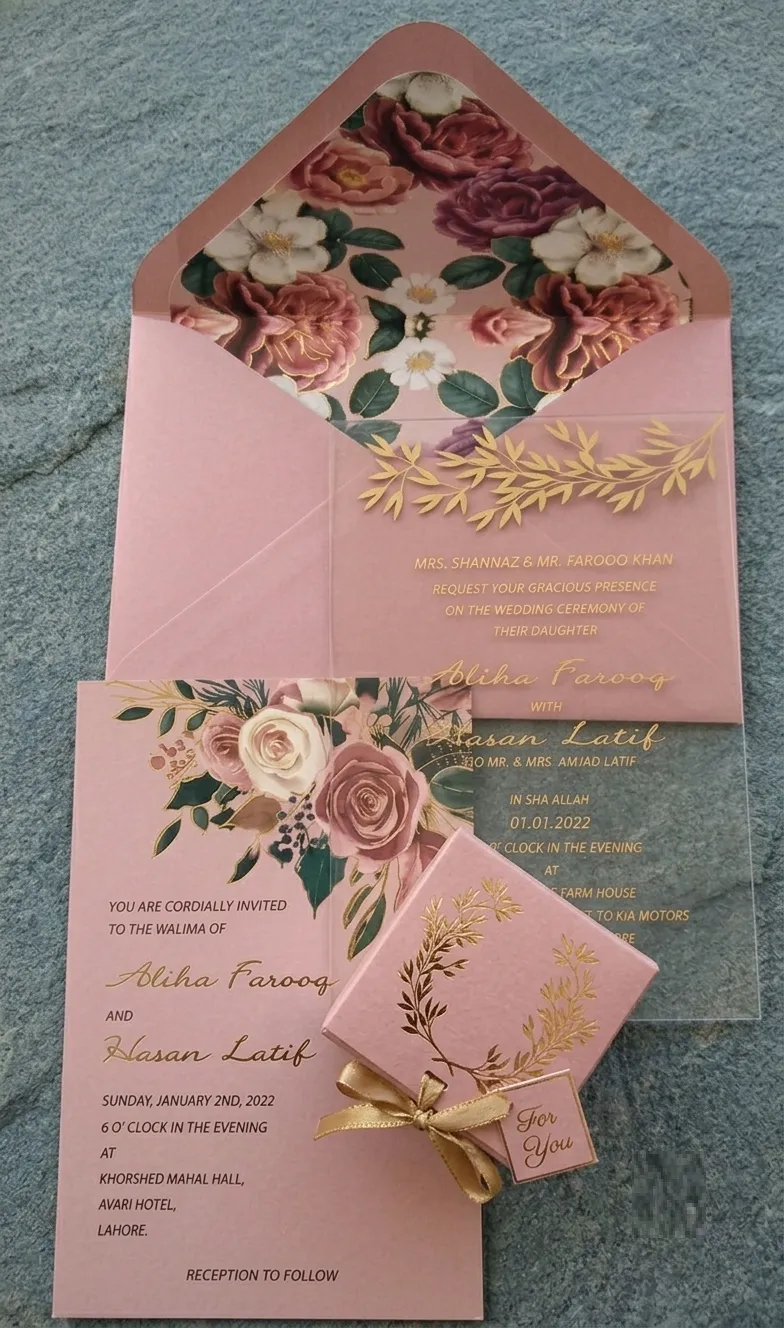 Shadi Invitation Card with bid boxes - complete wedding invitation set