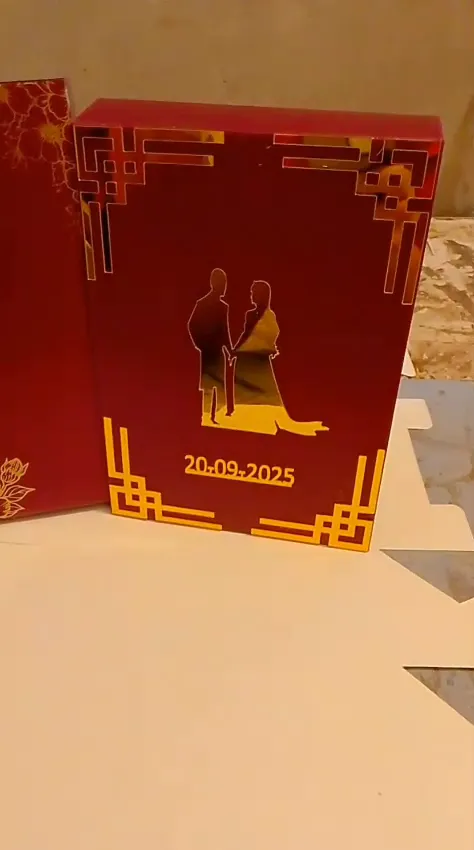 Nikah wedding Card - beautiful wedding invitation with gold foil text